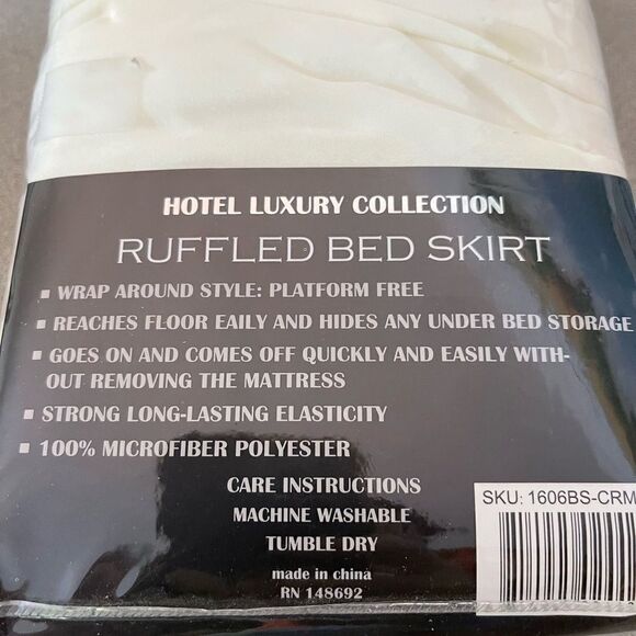 NEW Ruffled Grey Queen Bed Skirt Hotel Luxury Collection - cream - Queen/King - Picture 3 of 3